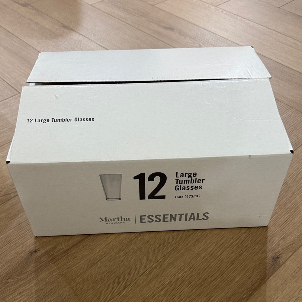 Martha Stewart Essentials Tumbler Glasses Set - White Box